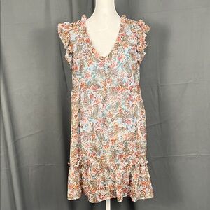 Floral Ruffle Sleeve Dress